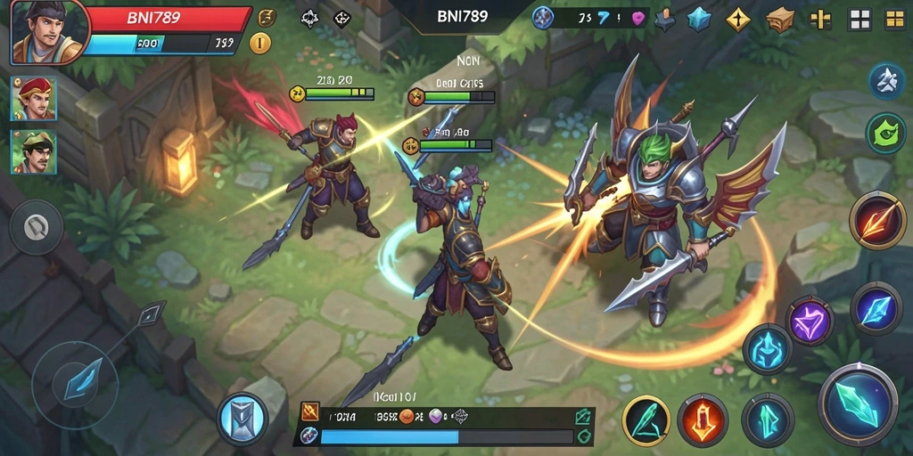 Screenshot menampilkan aksi strategi dalam gameplay BNI789.