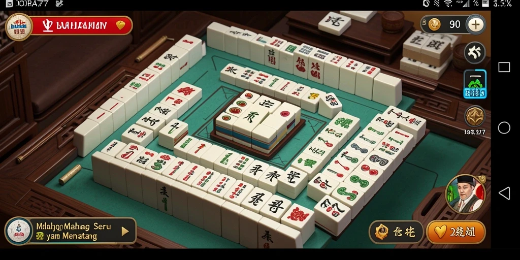 Tampilan gameplay Mahjong yang menakjubkan di DORA77.