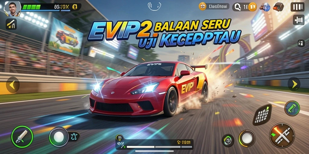 Tampilan gameplay balapan yang mendebarkan di EVIP2.