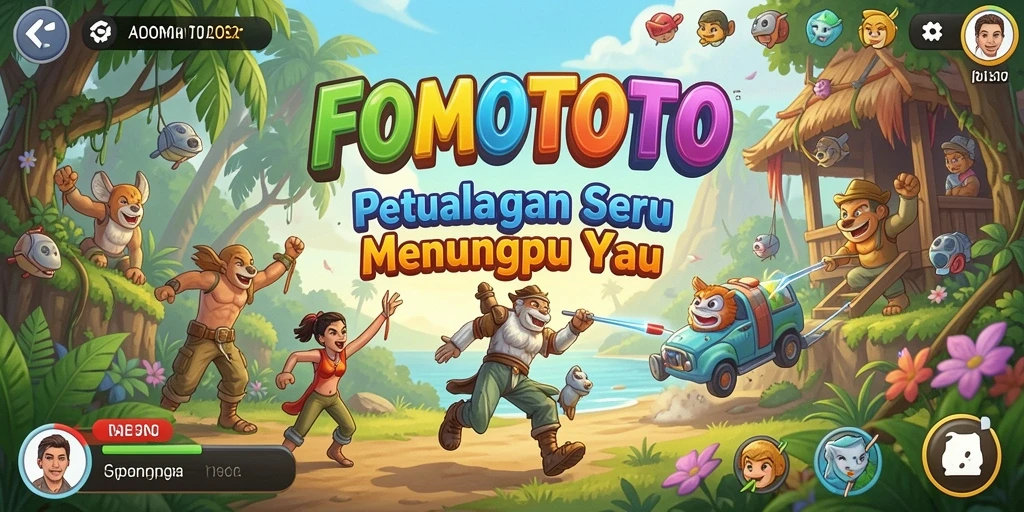 Tampilan gameplay penuh aksi dalam FOMOTOTO.