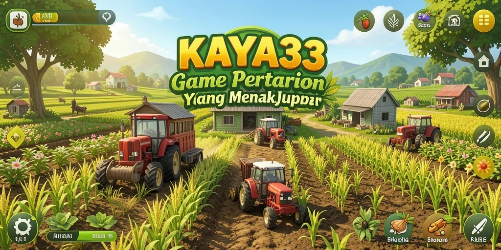Gameplay seru KAYA33 saat bertani dan panen.
