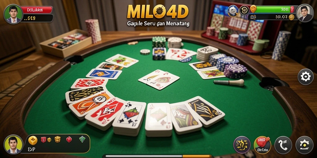 Tampilan gameplay seru dari <strong>MILO4D</strong> yang menampilkan permainan Gaple.