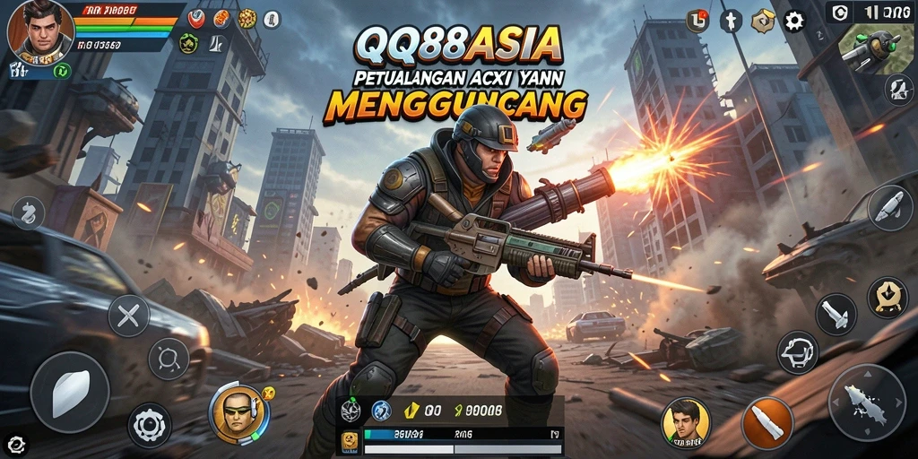 Tampilan seru gameplay QQ88ASIA dengan pertarungan aksi yang intens.